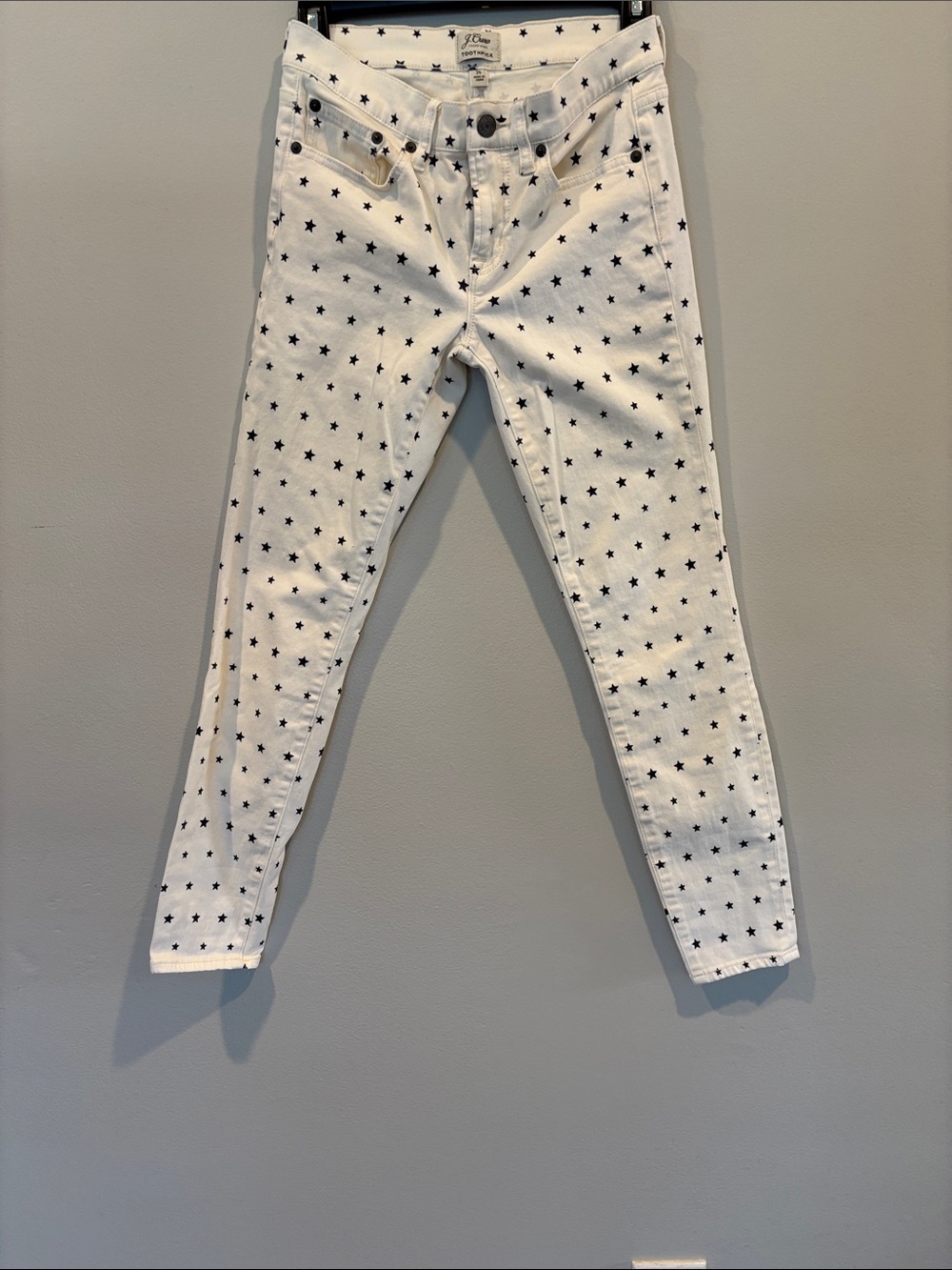 J. Crew Cream Jeans with Star Accents